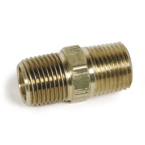 Hex Nipples - Double - Brass