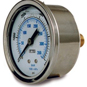 Stainless Steel Pressure Gauge - Back Mount