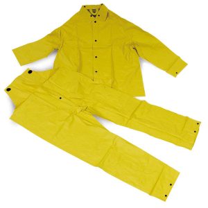 Vented Heavy-Duty 2 Piece Rain Suit, Laminated Vinyl (Safety Yellow)